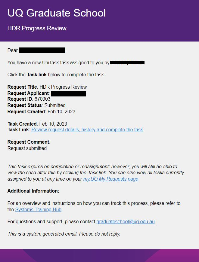 PA-DHDR Task Notification email screenshot
