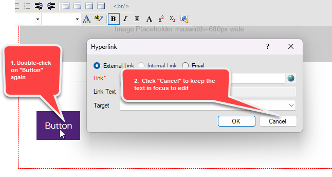 Mailing message snippet inserted